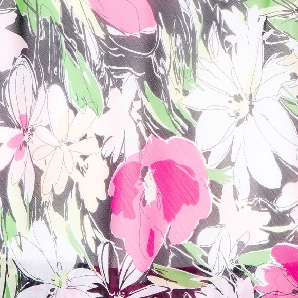 Briggs Womens Skirt PS Petite Floral Pink Black White Modest Long Layered Ruffle - Picture 3 of 7